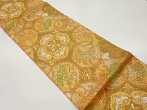 華紋に葡萄唐草模様織出し全通袋帯